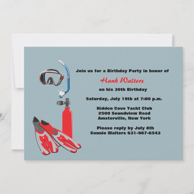 Invitation de fête d'anniversaire d'équipement de (Devant)