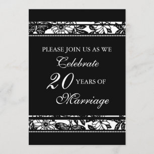Invitation de fête d'anniversaire des 20 ans à mot