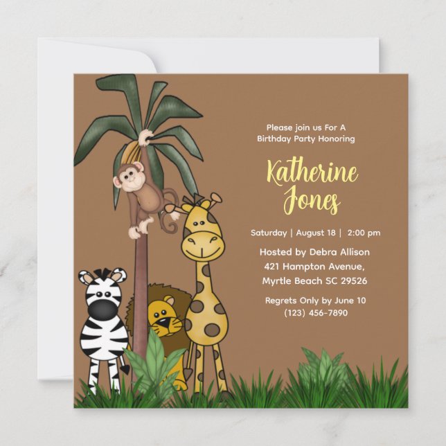 Invitation de fête d'anniversaire des amis de la J (Devant)