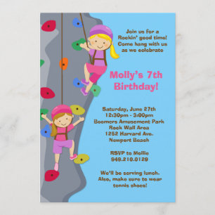 Invitation de fête d'anniversaire d'escalade de