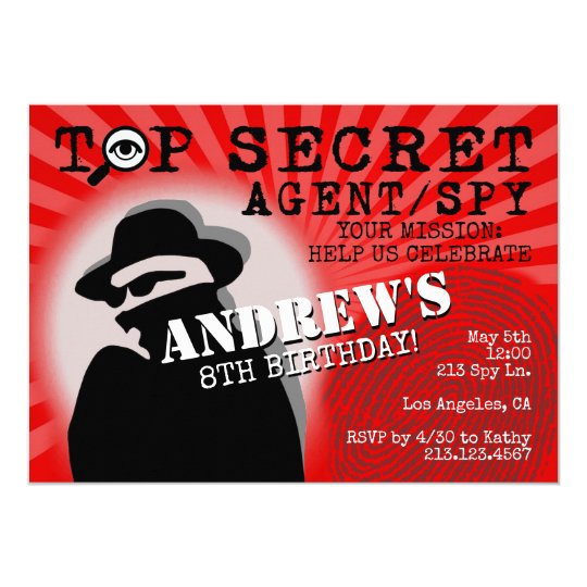 10 X Personnalise Spy Agent Secret Fete D Anniversaire Invitations Avec Enveloppes Fetes Occasions Speciales Maison