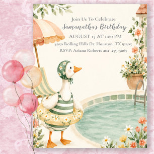 Invitation de fête d'anniversaire d'été Silly Goos