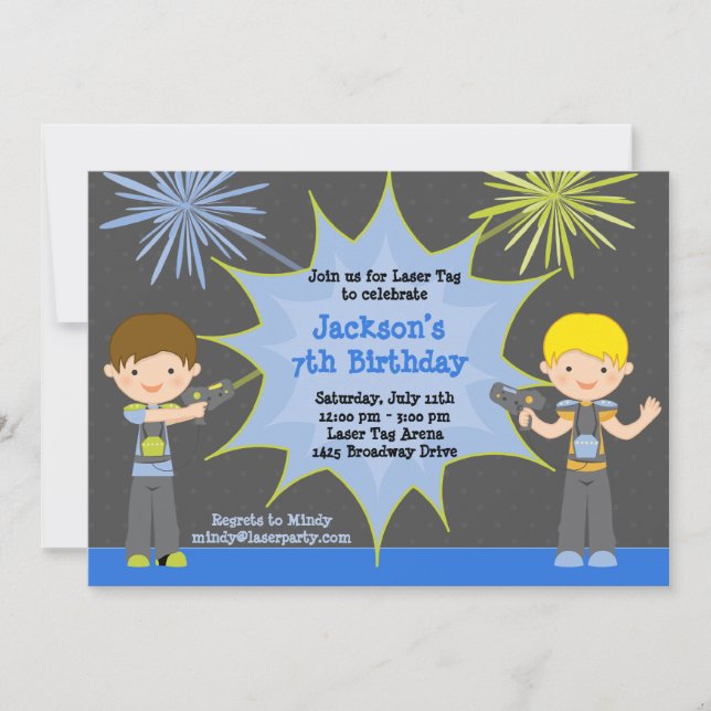 Invitation de fête d'anniversaire d'étiquette de (Devant)