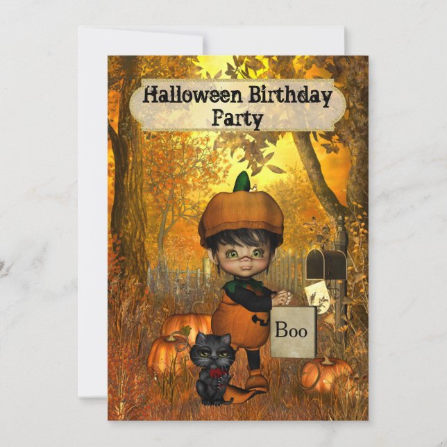 Invitation de fête d'anniversaire d'Halloween (Devant)