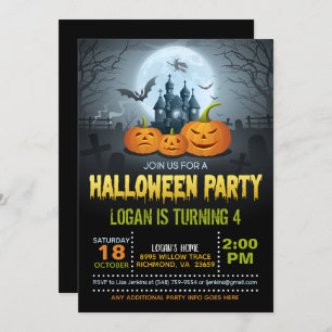 Invitation de fête d'anniversaire d'Halloween