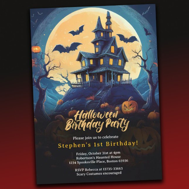 Invitation de fête d'anniversaire d'Halloween (Créateur téléchargé)