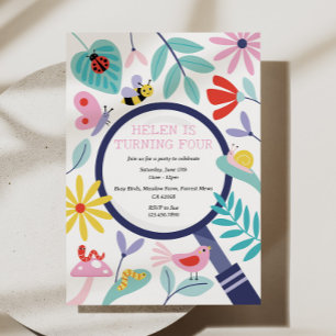 Invitation de fête d'anniversaire d'insectes
