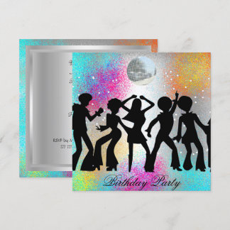 Invitation de fête d'anniversaire disco psychédéli