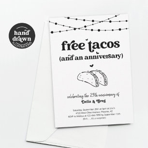 Invitation de fête d'anniversaire drôle de Taco gr