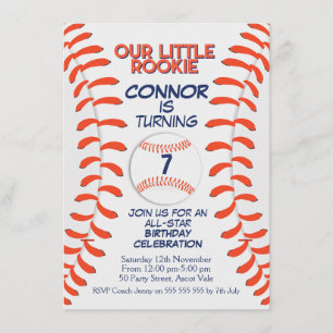Invitation de fête d'anniversaire du base-ball du