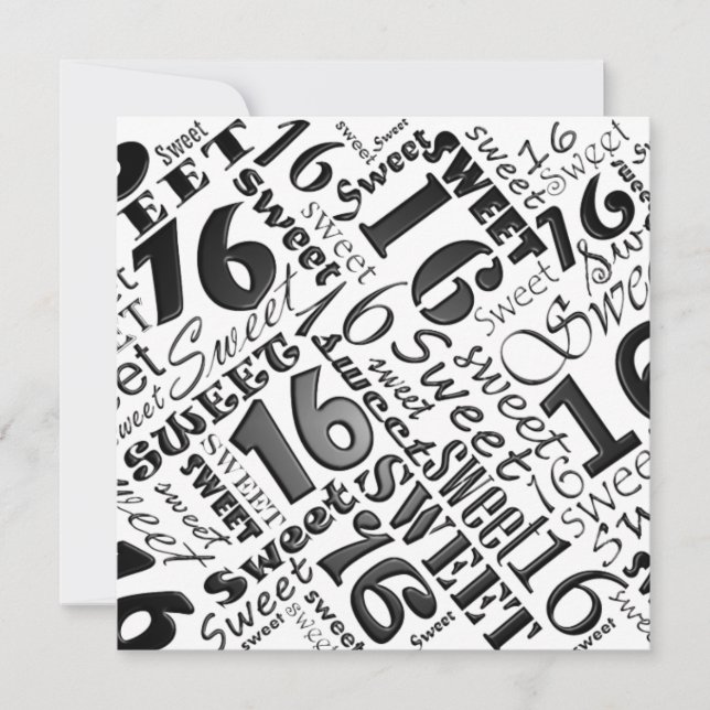 Invitation de fête d'anniversaire du bonbon 16 à (Devant)