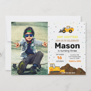 Invitation de fête d'anniversaire du camion de con