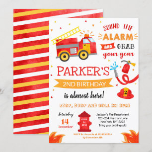 Invitation de fête d'anniversaire du camion de pom