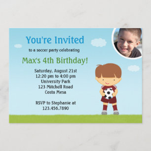 Invitation de fête d'anniversaire du football