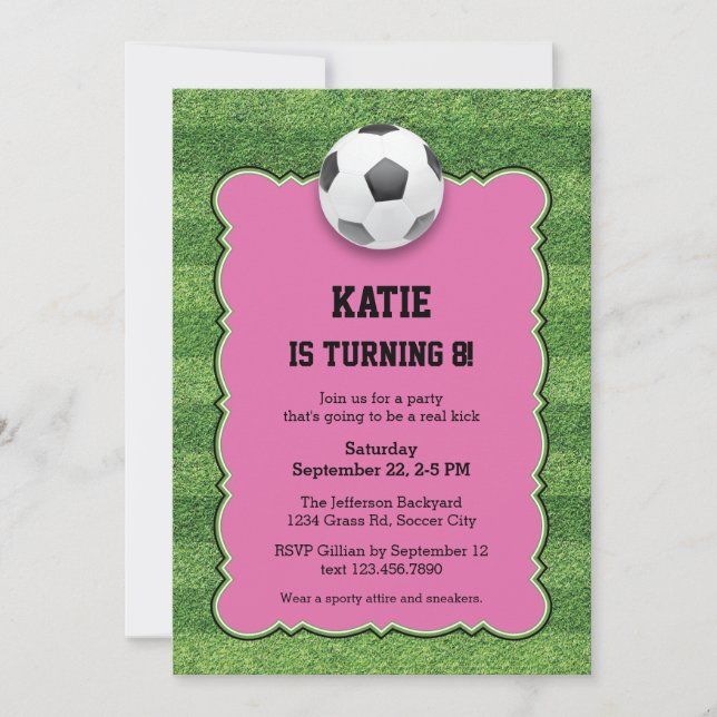 Invitation de fête d'anniversaire du football (Devant)