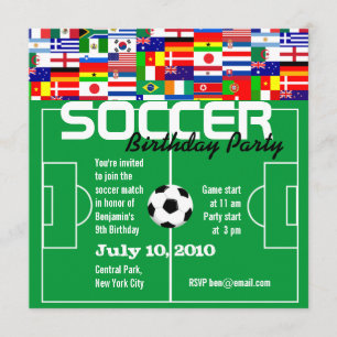 Invitation de fête d'anniversaire du football