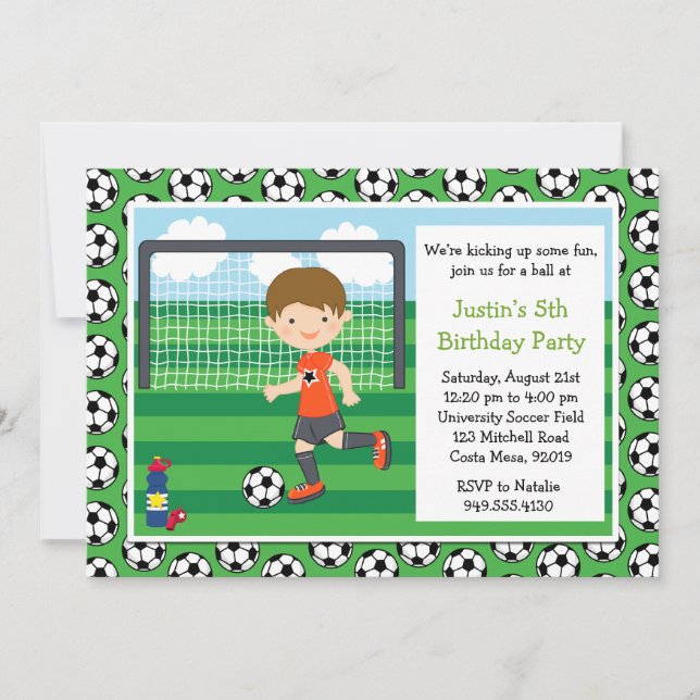 Invitation de fête d'anniversaire du football de (Devant)