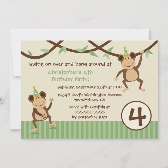Invitation de fête d'anniversaire du garçon de (Devant)