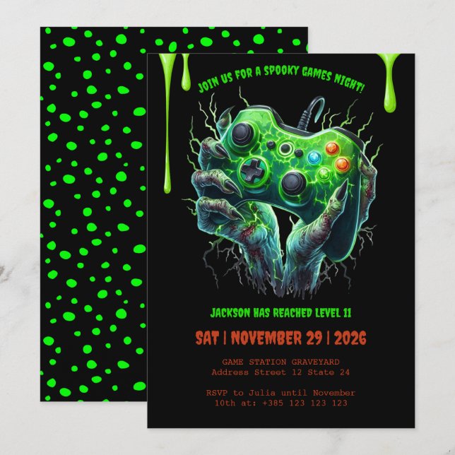 Invitation de fête d'anniversaire du Joueur d'Hall (Devant / Derrière)