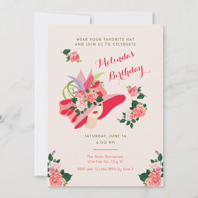 Invitation de fête d'anniversaire du Kentucky Derb (Devant)