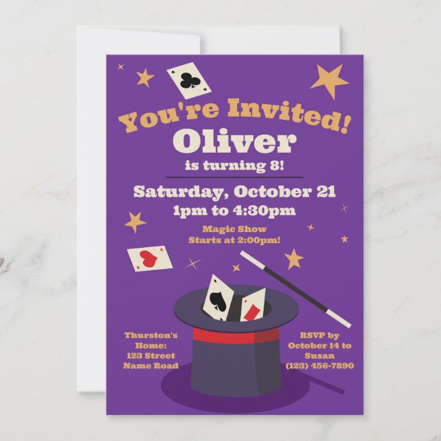 Invitation de fête d'anniversaire du magicien ulti (Devant)
