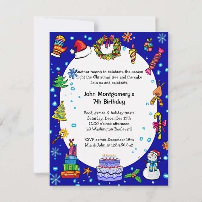 Invitation de fête d'anniversaire du pays des (Devant)