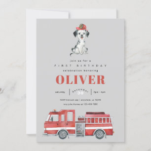 Invitation de fête d'anniversaire du pompier