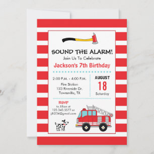 Invitation de fête d'anniversaire du pompier