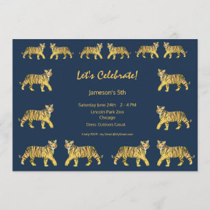 Invitation de fête d'anniversaire du tigre