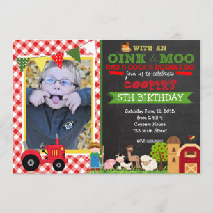 Invitation de fête d'anniversaire du tracteur agri