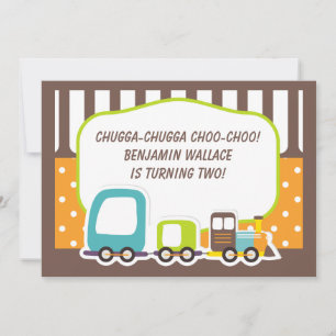 Invitation de fête d'anniversaire du train Chugga 