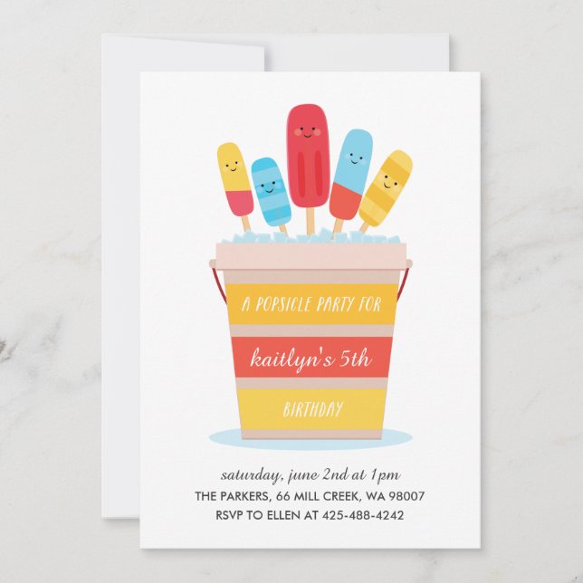 Invitation de fête d'anniversaire d'un enfant de (Devant)