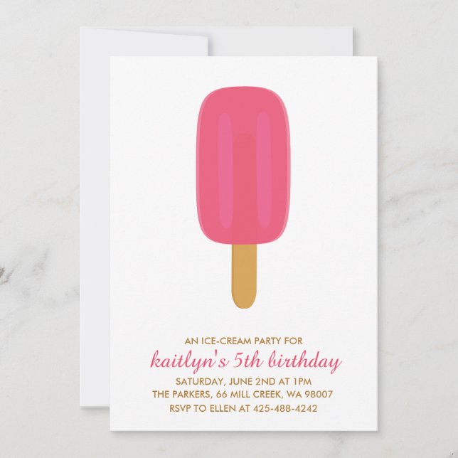 Invitation de fête d'anniversaire d'un enfant de (Devant)