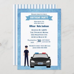 Invitation de fête d'anniversaire d'un officier de
