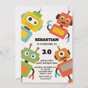 Invitation de fête d'anniversaire d'un robot modif
