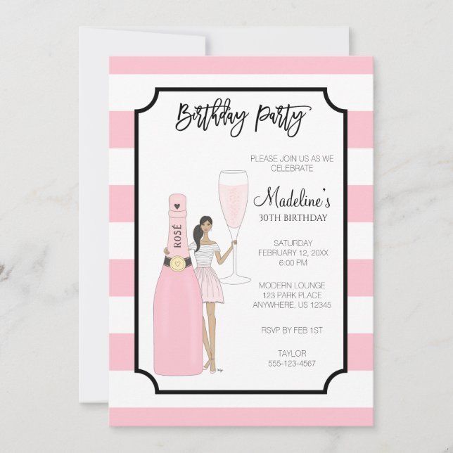 Invitation de fête d'anniversaire - Fashion Girl R (Devant)