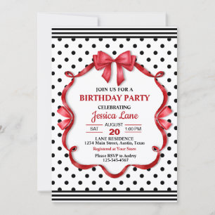 Invitation de fête d'anniversaire fille avec un jo