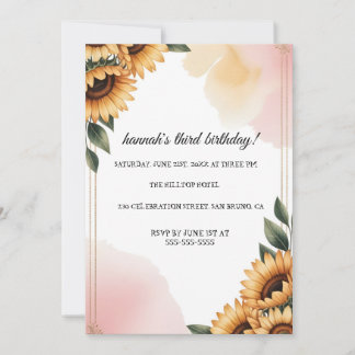 Invitation de fête d'anniversaire florale Boho | S