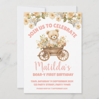Invitation de fête d'anniversaire florale de fleur