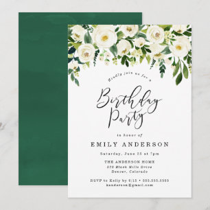Invitation de fête d'anniversaire florale   Garden
