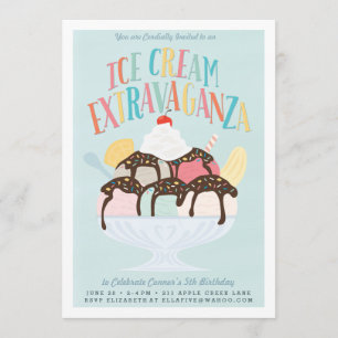 Invitation de fête d'anniversaire *Glace Cream Ext