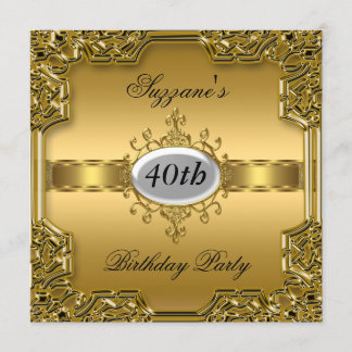 Invitation de fête d'anniversaire glamour or chaud