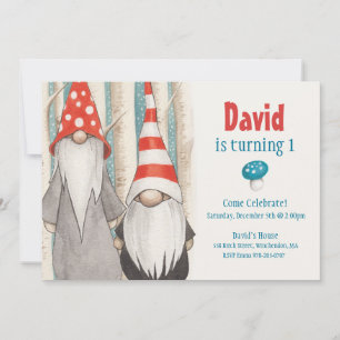 Invitation de fête d'anniversaire Gnome d'hiver