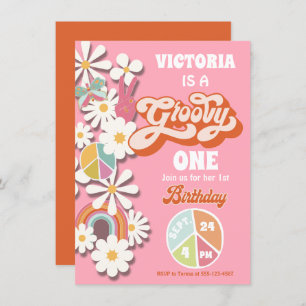 Invitation de fête d'anniversaire hippie super
