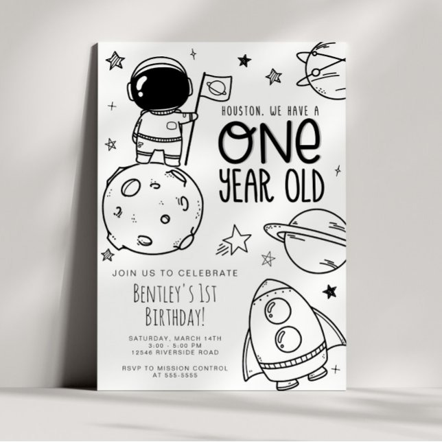 Invitation de fête d'anniversaire - Houston ONE (Créateur téléchargé)