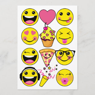 Invitation de fête d'anniversaire inspirée par Emo