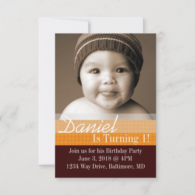 Invitation de fête d'anniversaire| Jour B I|dbror (Devant)