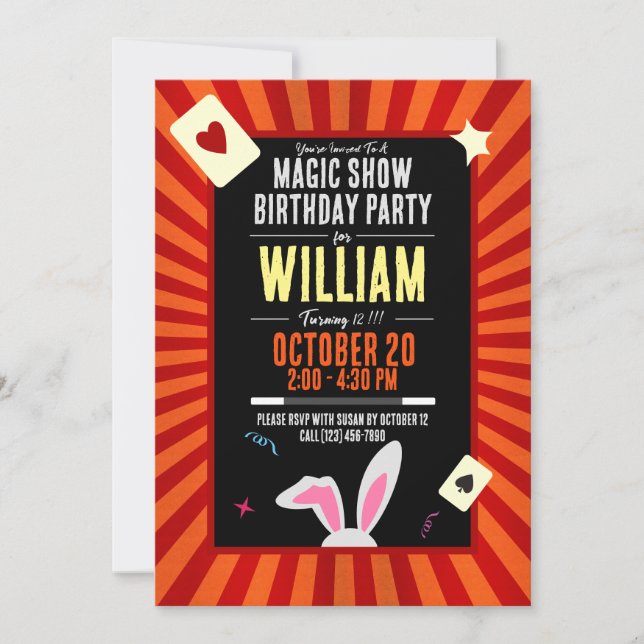 Invitation de fête d'anniversaire magique - Bunny  (Devant)