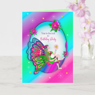 Invitation de fête d'anniversaire Magique Papillon
