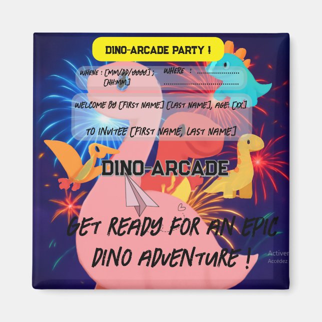 Invitation de fête d'anniversaire - Magnet (Devant)